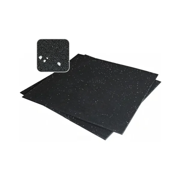 A039-2 Rubber Floor 1mx1mx10mm Black + White Dot, Ffittech แผ่นพื้นยางกันกระแทก